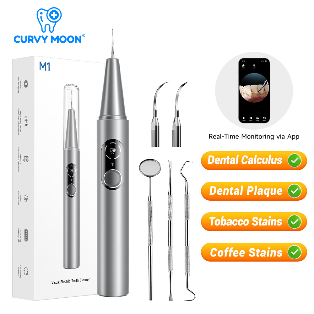 Teeth Whitening Kit Professional - CURVY MOON Pulitore Dentale Elettrico a
